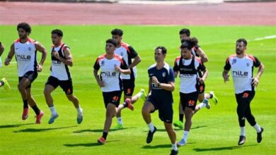 تدريبات قوية للاعبي الزمالك إستعدادا لمواجهة المصري في الدوري