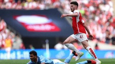 «ديكلان رايس» يقود تشكيل آرسنال لمباراة مانشستر سيتي في قمة الدوري الإنجليزي