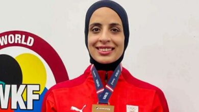 فريال أشرف تفوز ببرونزية الدوري العالمي للكاراتيه