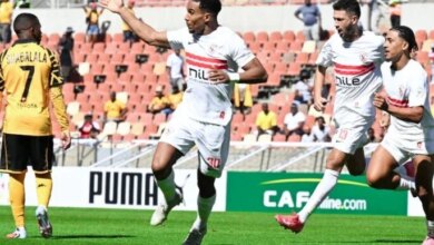 الزمالك يتقدم في الشوط الأول على كايزر تشيفز بهدف الجزيري