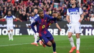 برشلونة ينهي الشوط الأول متقدمًا على ألافيس بالدوري الإسباني «فيديو»