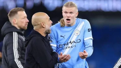 غوارديولا يضع حداً لشائعات الخلاف مع هالاند بعد مشادة على الخط الجانبي