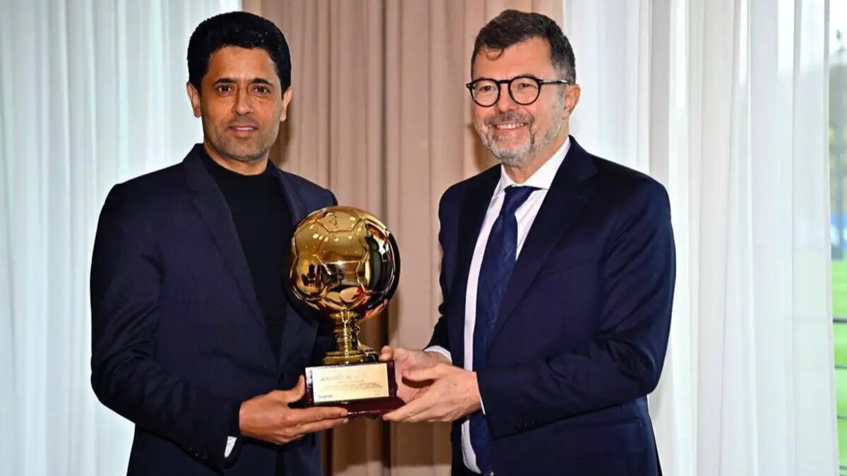 أفضل رئيس في جائزة غولدن بوي 2025: ناصر الخليفي يشتعل حماساً