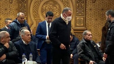 الخطيب وسيد عبد الحفيظ في عزاء شقيق خالد مرتجي أمين صندوق الأهلي