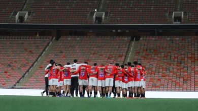 منتخب مصر يختتم تدريباته لمواجهة السعودية غداً .. ووزير الرياضة يجتمع باللاعبين