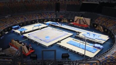 بلمسة أولمبية.. صالة استاد القاهرة تتزين لاستقبال كأس العالم للجمباز الفني