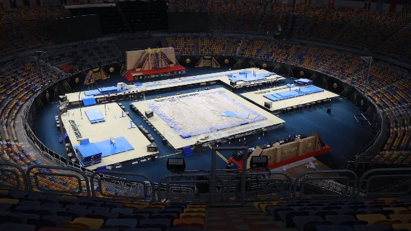 بلمسة أولمبية.. صالة إستاد القاهرة تتزين لاستقبال كأس العالم للجمباز الفني