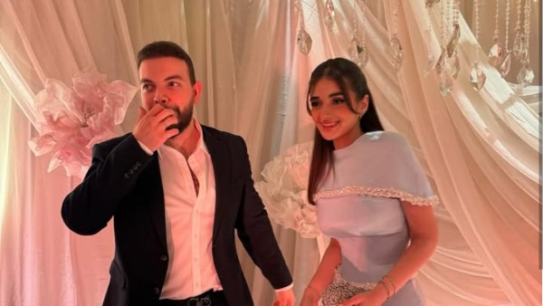 أحدث ظهور لـ ملك زاهر وخطيبها شريف الليثي .. صور