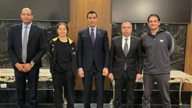 وزير الرياضة يستقبل هنا جودة بعد إنجازها التاريخي والتأهل لربع نهائي كأس العالم لتنس الطاولة