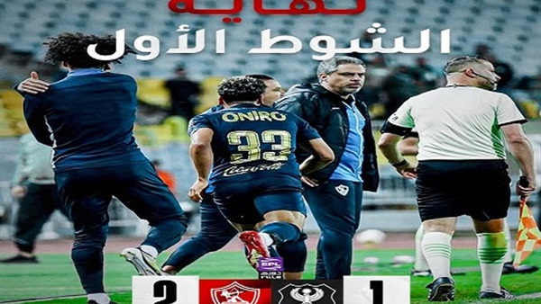 الزمالك يتفوق على المصري بهدفين في الشوط الأول