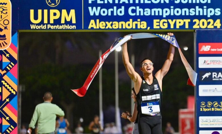 معتز وائل يتوج بالميدالية الذهبية لكأس العالم الخماسي